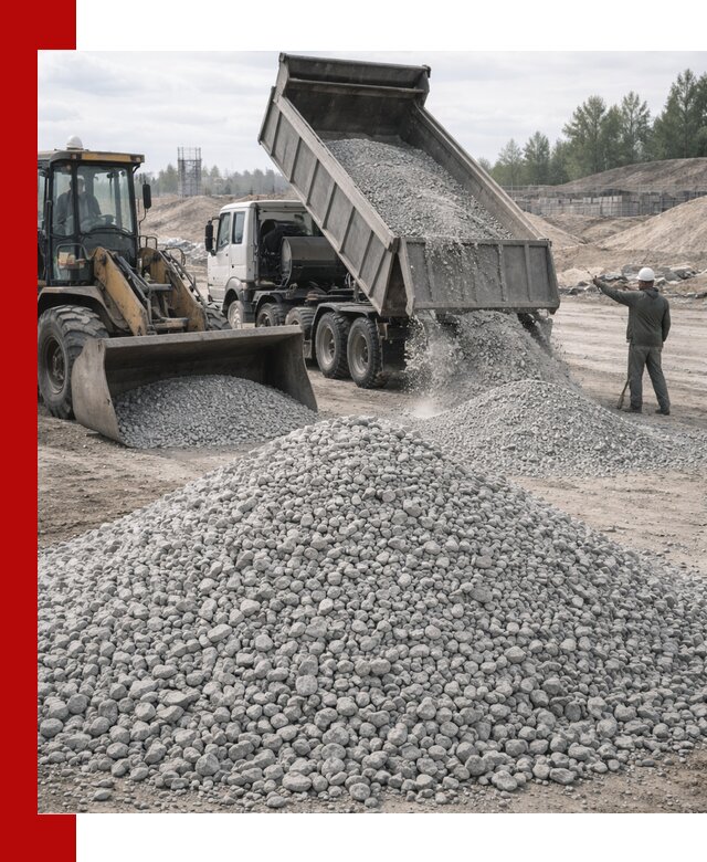 Доставка известнякового щебня фр. 5–20 в Стрежевом