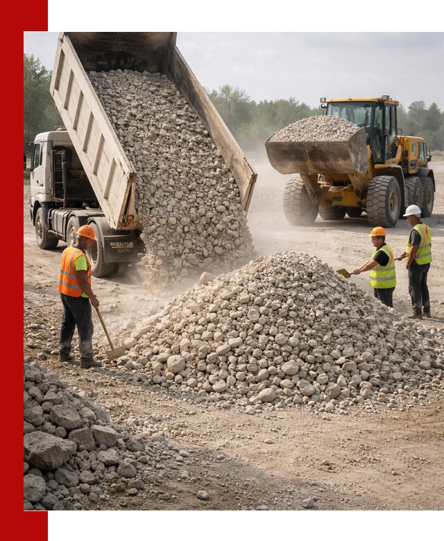 Доставка известнякового щебня фр. 40-70 в Стрежевом