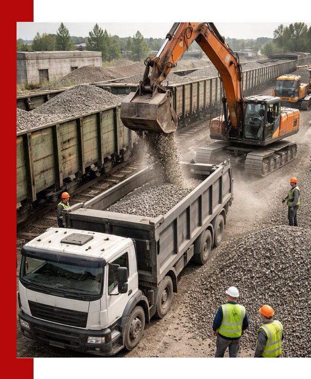 Железнодорожный щебень фракция 25–60 для поставок в Стрежевом