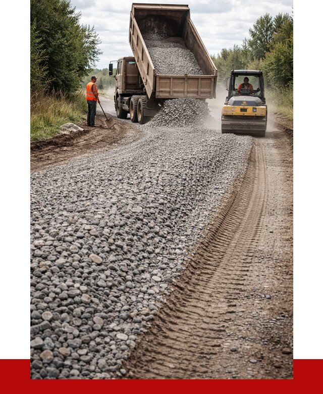 Щебень для отсыпки дороги в Стрежевом от 2753 р. ПРОНЕРУДСтж