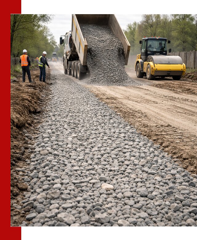 Доставка щебня для отсыпки дорог в Стрежевом высокого качества