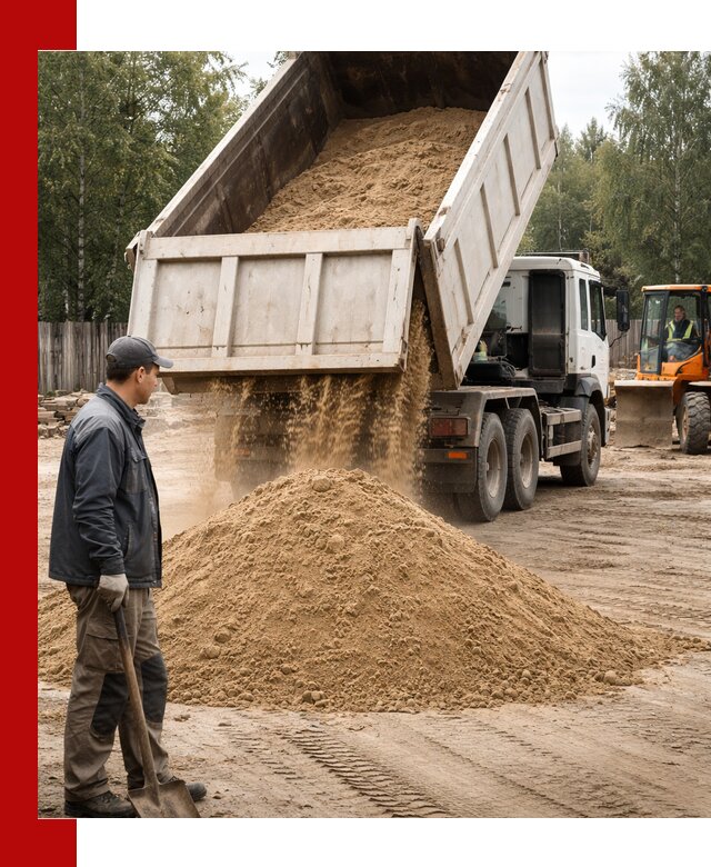 Доставка и продажа песка с разгрузкой в Стрежевом