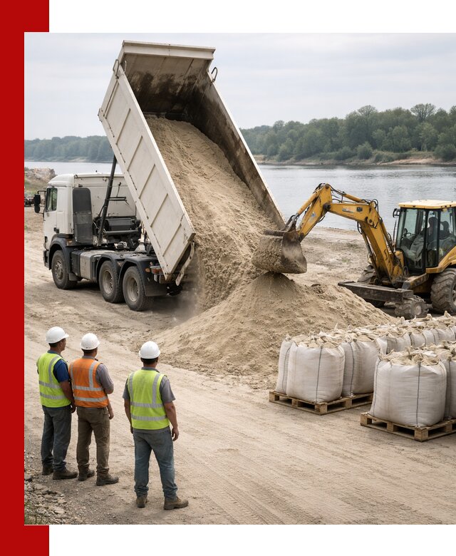 Доставка речного песка в Стрежевом самосвалами и погрузкой
