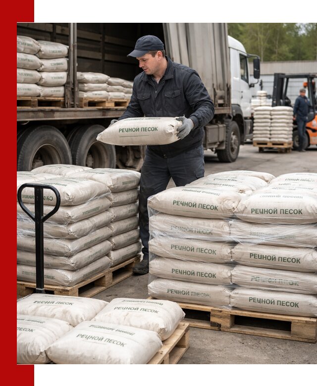 Речной песок в мешках с доставкой в Стрежевом