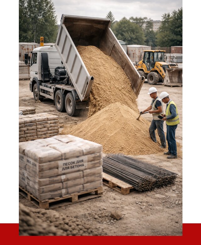 Песок для бетона в Стрежевом от 2549 р. с доставкой, ПРОНЕРУДСтж