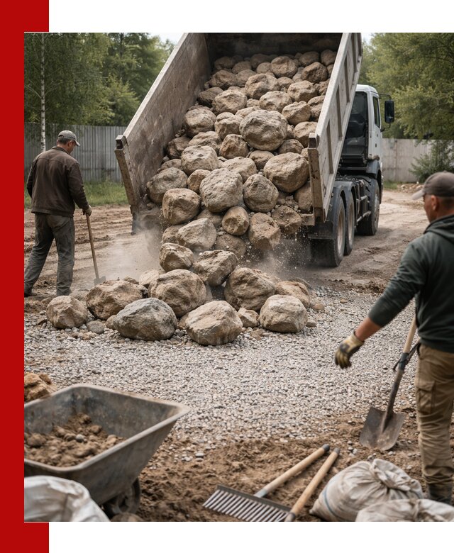 Доставка и укладка булыжника в Стрежевом