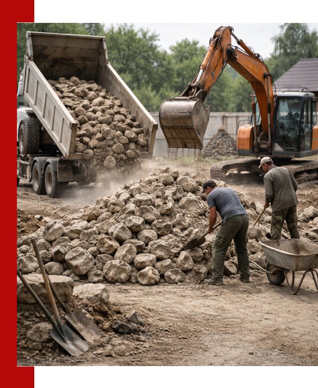 Доставка и разгрузка бутового камня в Стрежевом