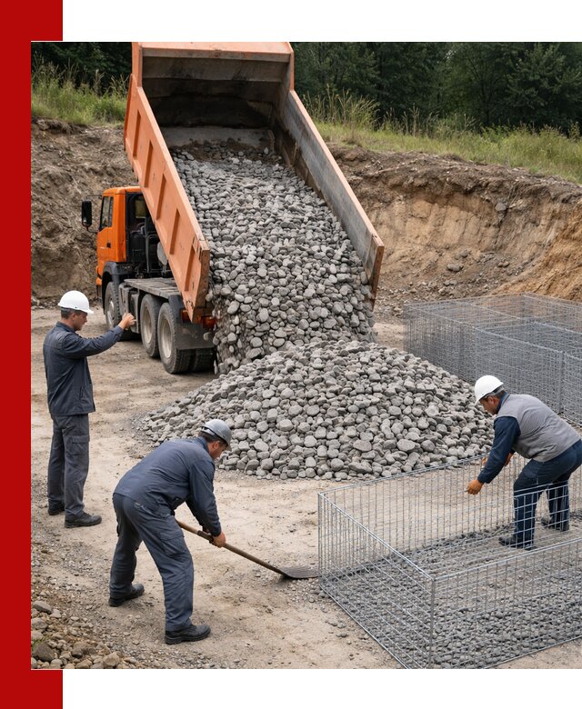 Камень для габионов с доставкой в Стрежевом быстро и надёжно
