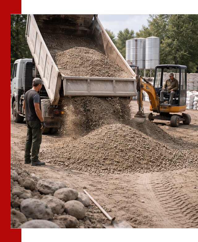 Доставка ПГС С3 в Стрежевом самосвалами и миксерами