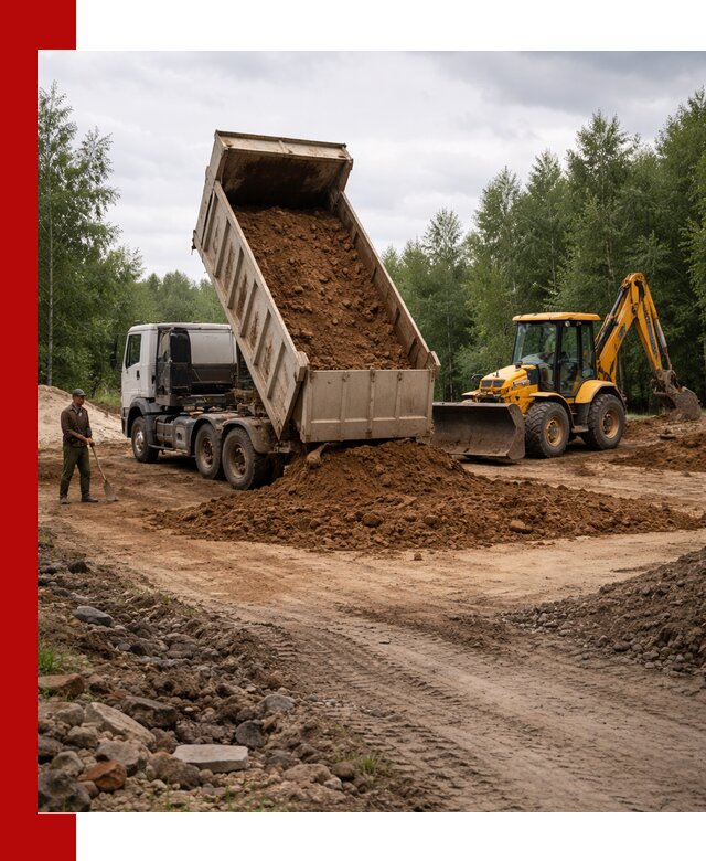 Доставка суглинка самосвалами в Стрежевом подсыпка и планировка