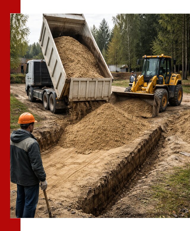 Доставка песчаного грунта в Стрежевом для строительных работ