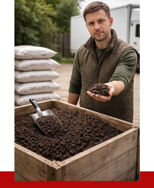 Купить биогумус в Стрежевом с доставкой от 8666 р. за куб | ПРОНЕРУДСтж