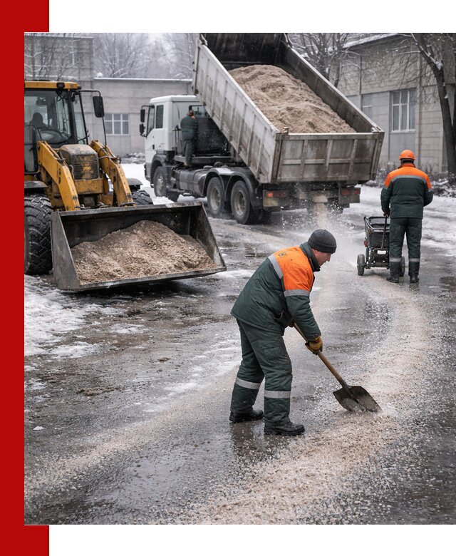 Реагент против гололеда с доставкой и нанесением в Стрежевом