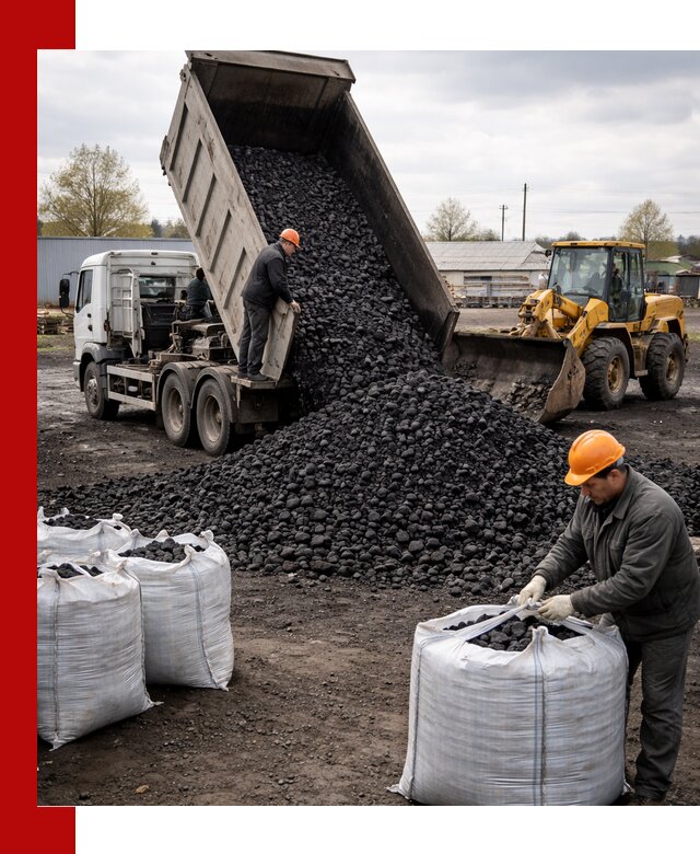 Доставка каменного угля в Стрежевом оптом и в розницу