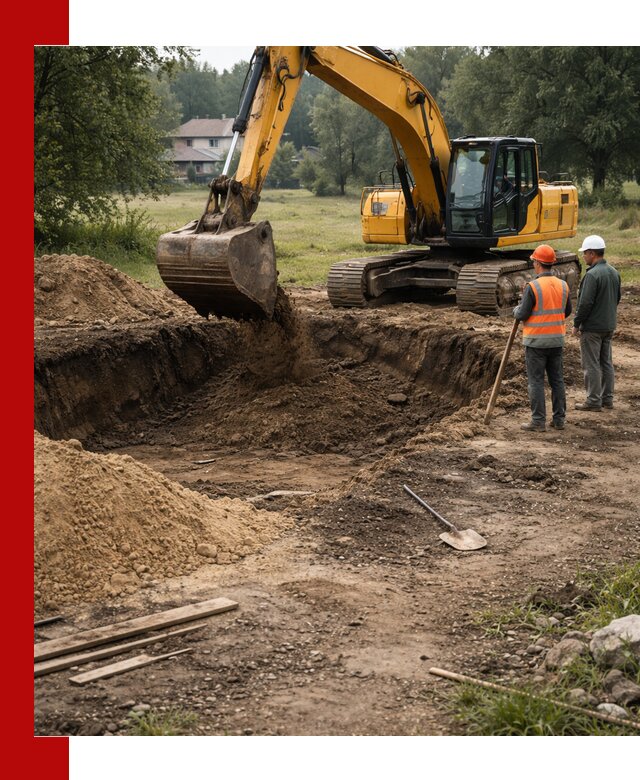 Рытье котлована под фундамент в Стрежевом (быстро и недорого)