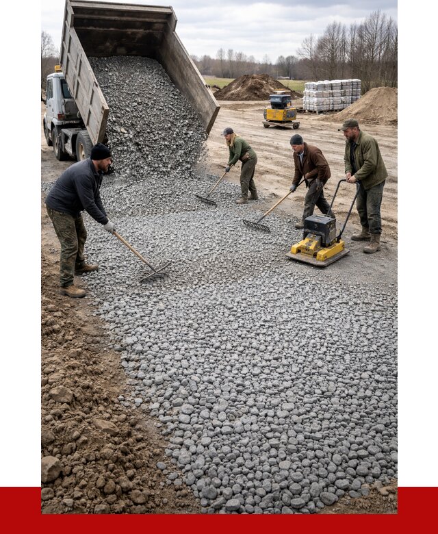 Устройство щебеночной подушки в Стрежевом от 4588 р. ПРОНЕРУДСтж