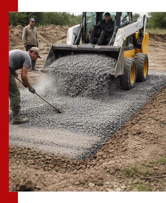 Устройство щебеночной подушки в Стрежевом для дорог и фундаментов